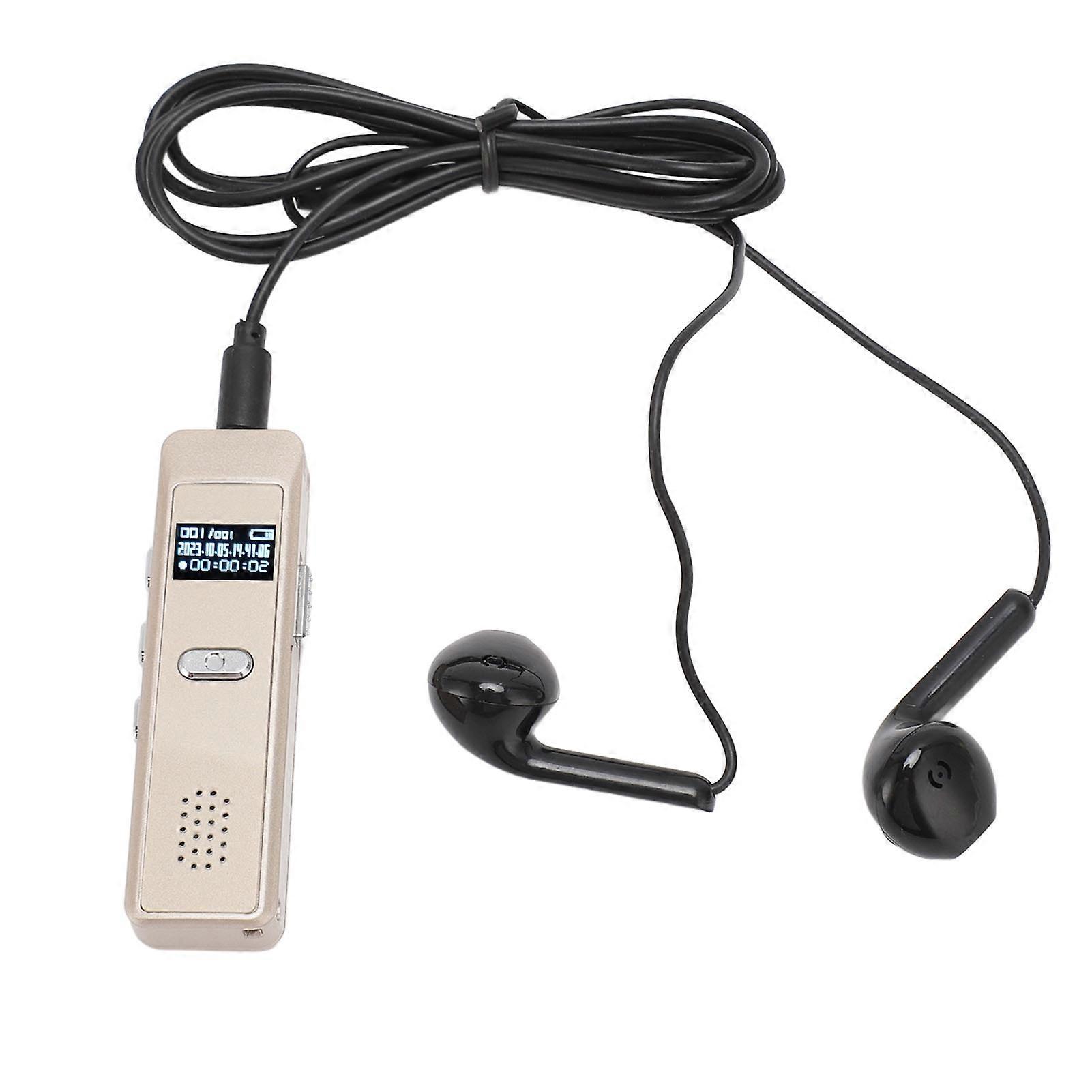Digital Voice Recorder 16GB Gold AI Noise Reduction HD Recorder