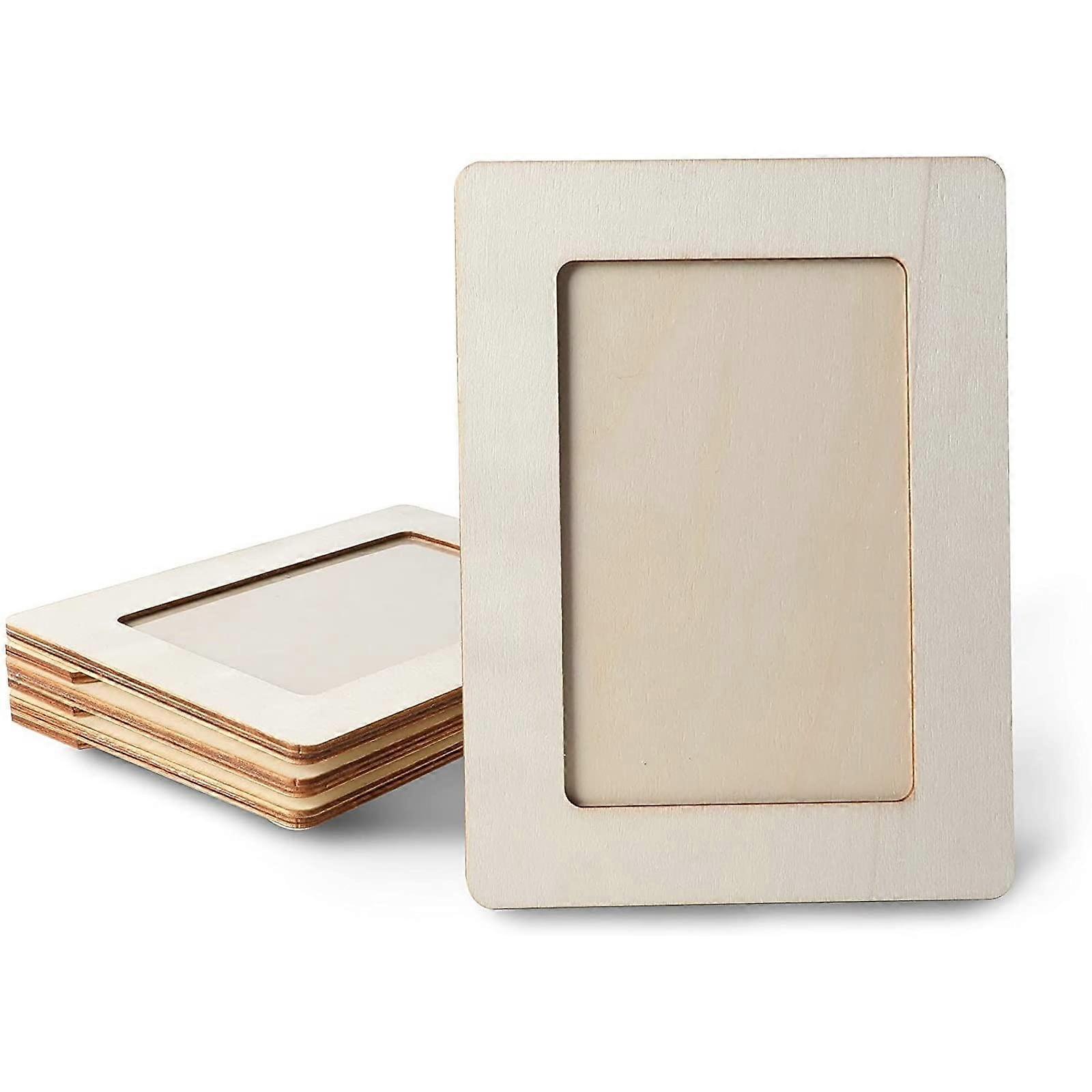 4 Pack Wooden Picture Frames for 4x6 Inch Photos, Classic Design, Wall Mountable, Natural Wood Finish, Multi-Use Display