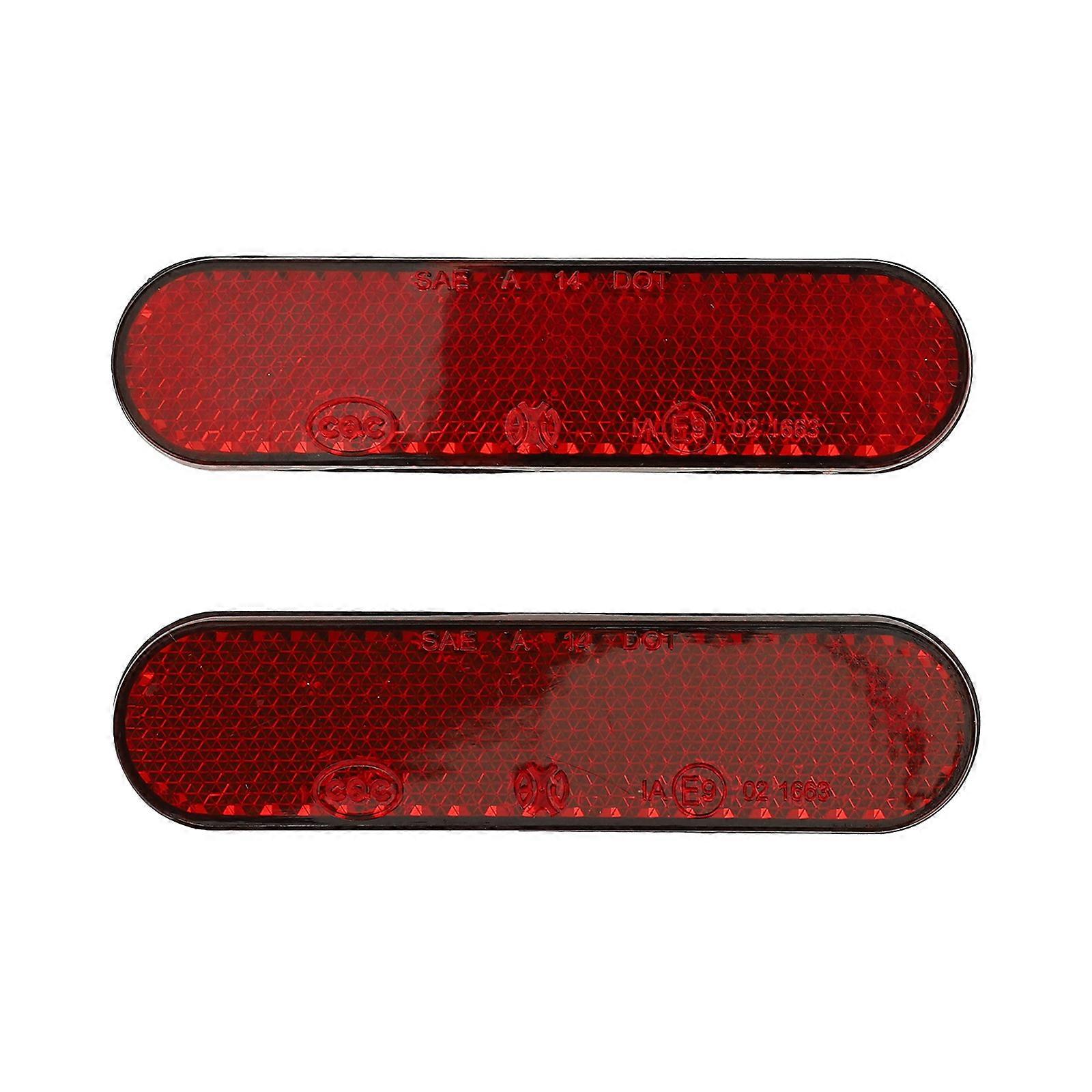 Certificación E-mark 2PCS Pegatinas reflectantes ovaladas rojas, autoadhesivas