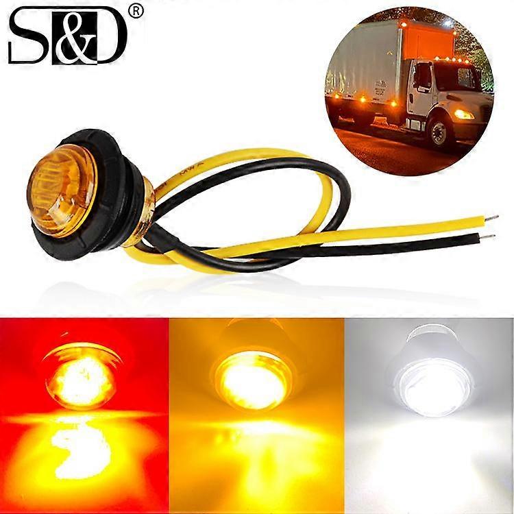 1Pc LED Indicators 12V 24V Round Trailer Side Marker For Truck Clearance Light Truck Turn Signal Lamp Light Yellow White Red Blue Green
