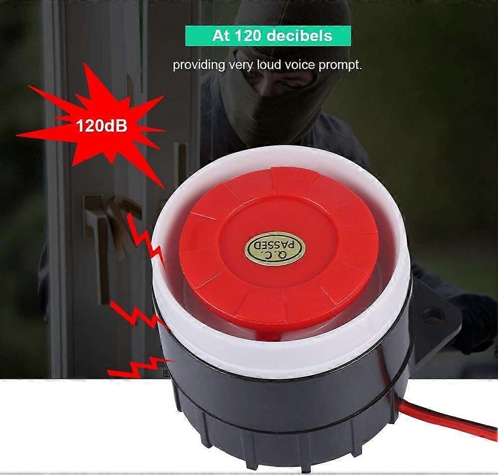 Mini Red Wired Horn Siren Sound Alarm System Warning Horn for Home Security Siren 120dB DC 12V