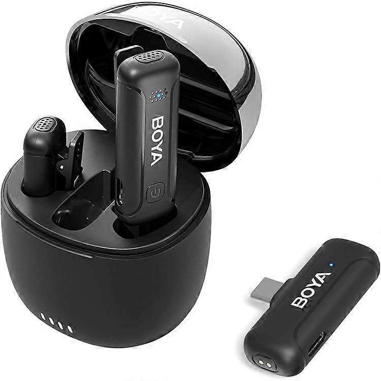 BOYA BY-WM3T-U2 2 Transmitter + 1 Type-C Receiver, 2.4GHz Wireless Microphone Lapel Clip Mics