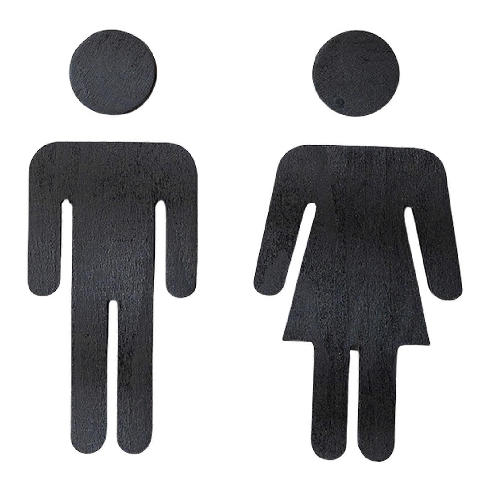 Men's and Women's Restroom Signs Set Toilet Sign Wood Bathroom Door ...