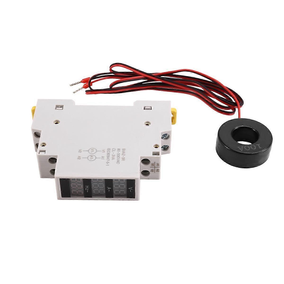 Guide Rail Digital Display Instrument Three-Phase Single-Phase Voltage and Current Hertz Meter AC M