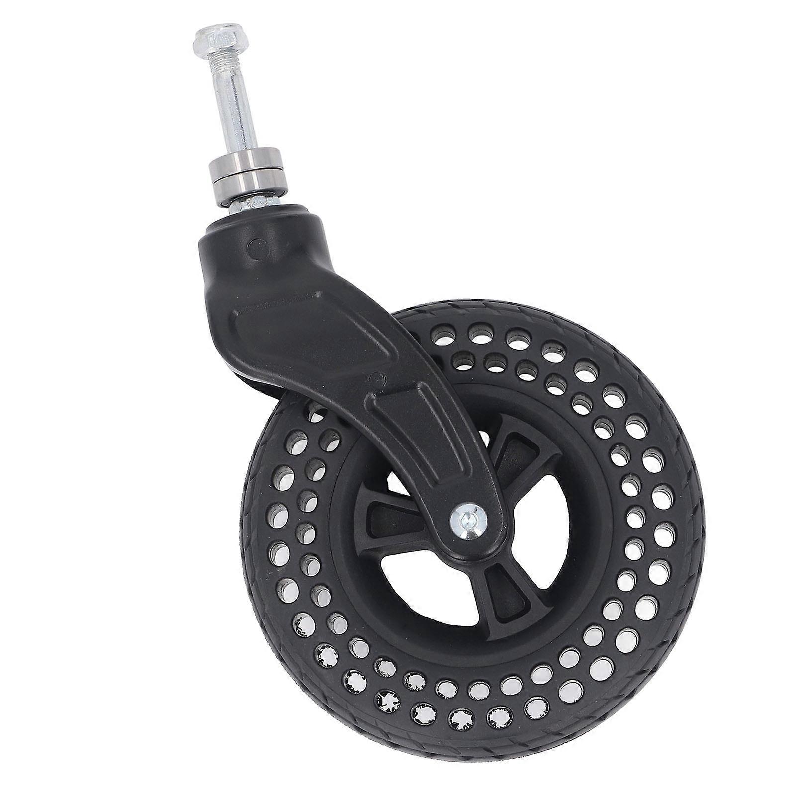 7 Inch Universal Caster TPE Rubber Solid Wheel Replacement for Trolley 75KG Load Capacity 