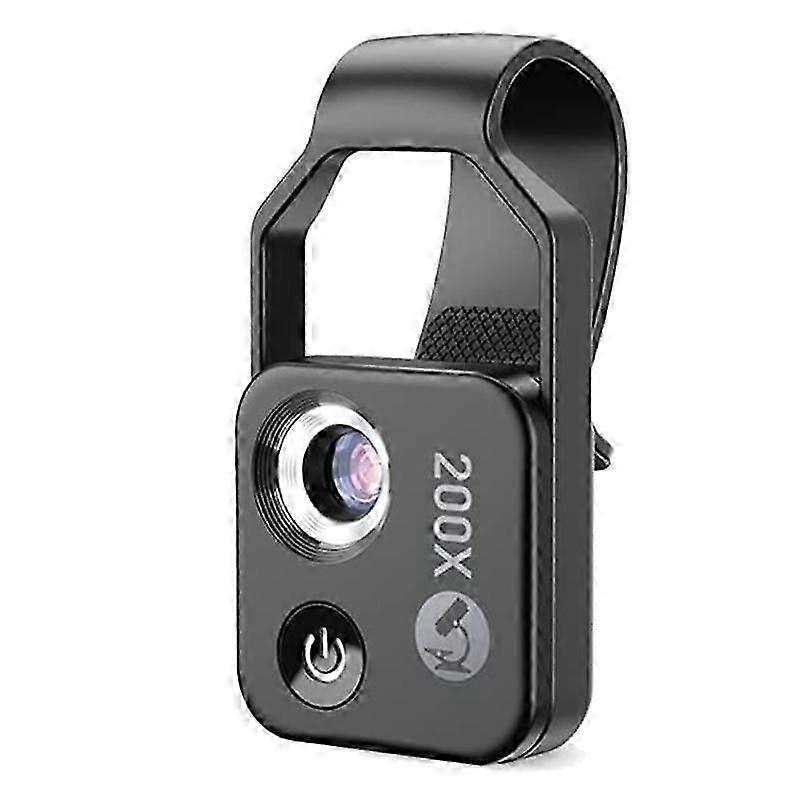Accessoire de microscope de téléphone portable 200X avec lentille, mini microscope numérique portable avec lumière LED / Uni
