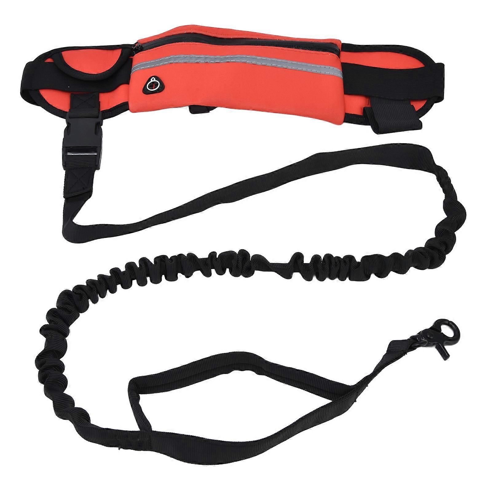 Hands Dog Leash Detachable Zipper Bag Reflective Strip Design Hands Flexible Waist Dog Leash for Walking