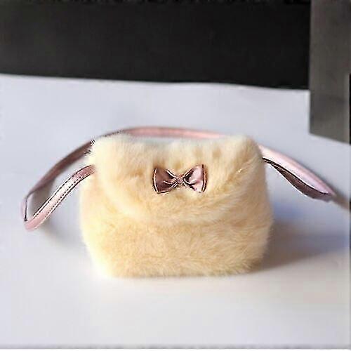 5色新しい女の子の子供の財布蝶結びミニ人工毛皮の子供のハンドバッグクロスボディ快適なかわいい子供のハンドバッグ