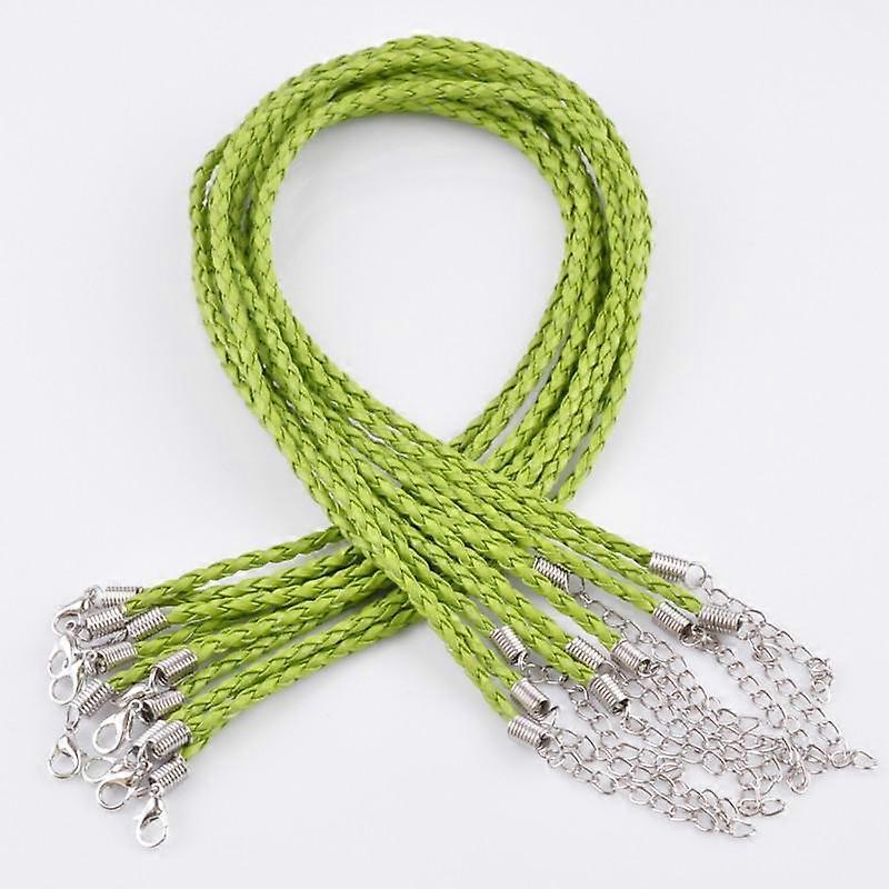 LNRRABC 10Pcs/lot PU Adjustable Braided Rope Bracelets&Necklace Charms Findings lobster Clasp String