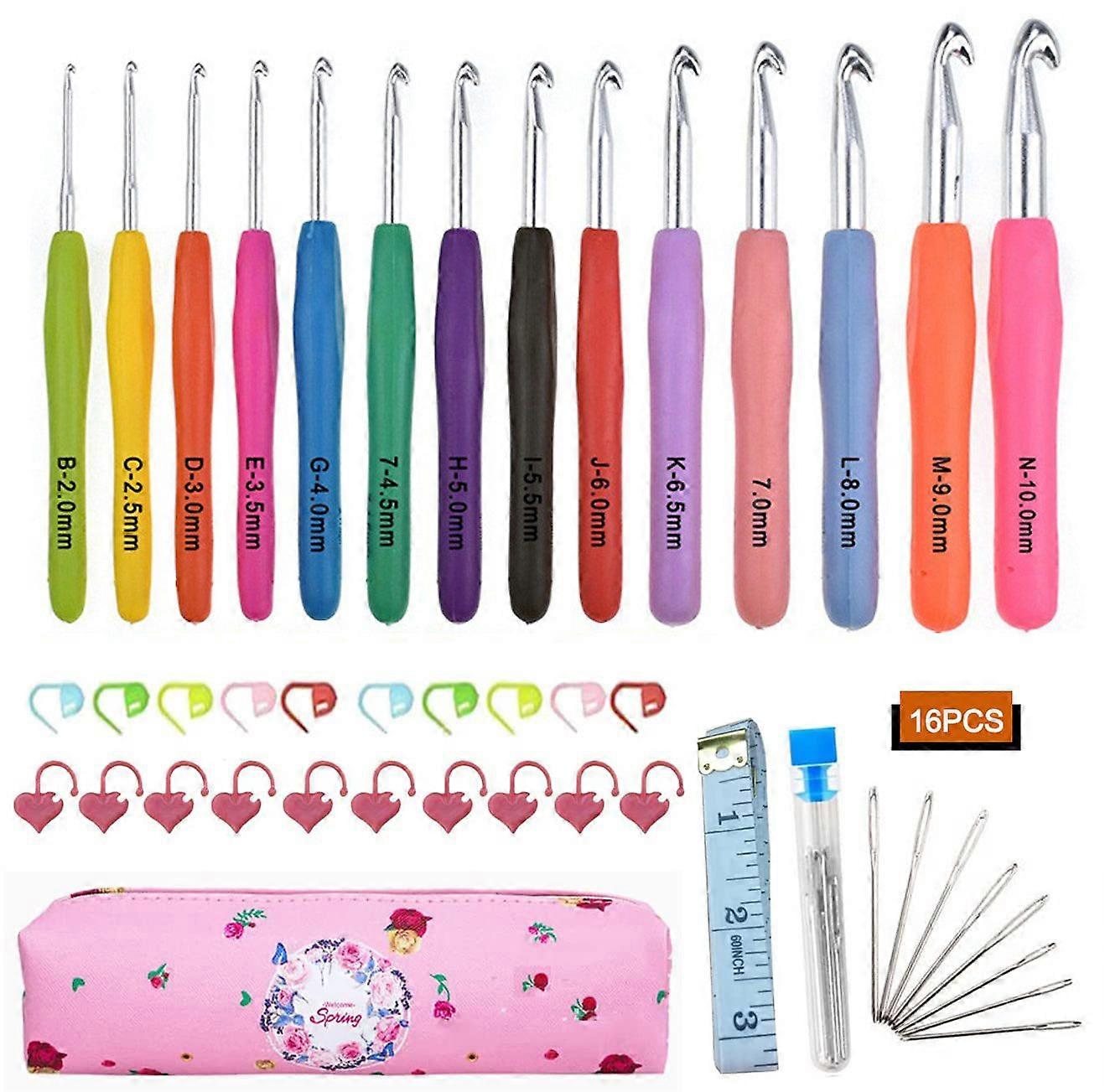 Crochet hooks Crochet hook set 44pcs with ergonomic rubber handle Needles for needlework