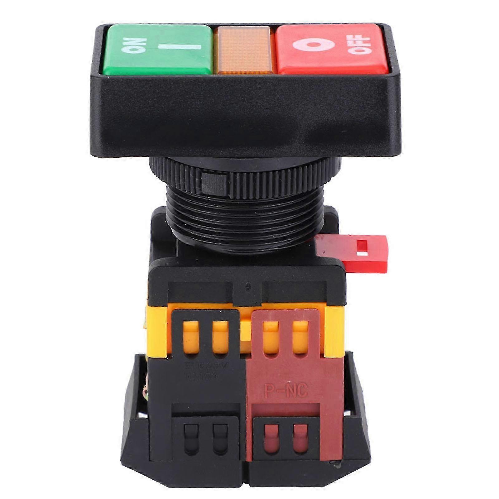 PPBB-30N Double Push Button Switch with LED Light On Off Momentary Button(24VDC )