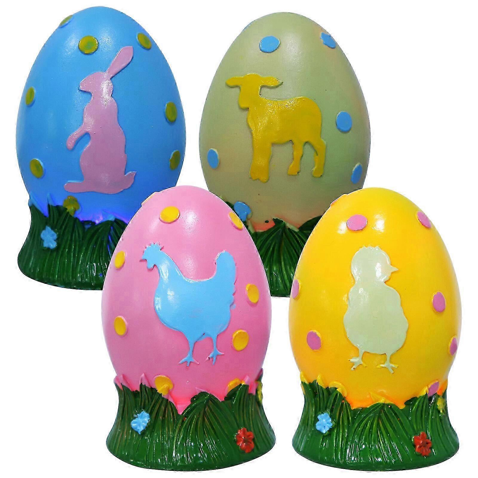 4pcs Colorful Easter Eggs Decorative Easter Eggs Ornaments Easter Decorations Resin Easter Eggs