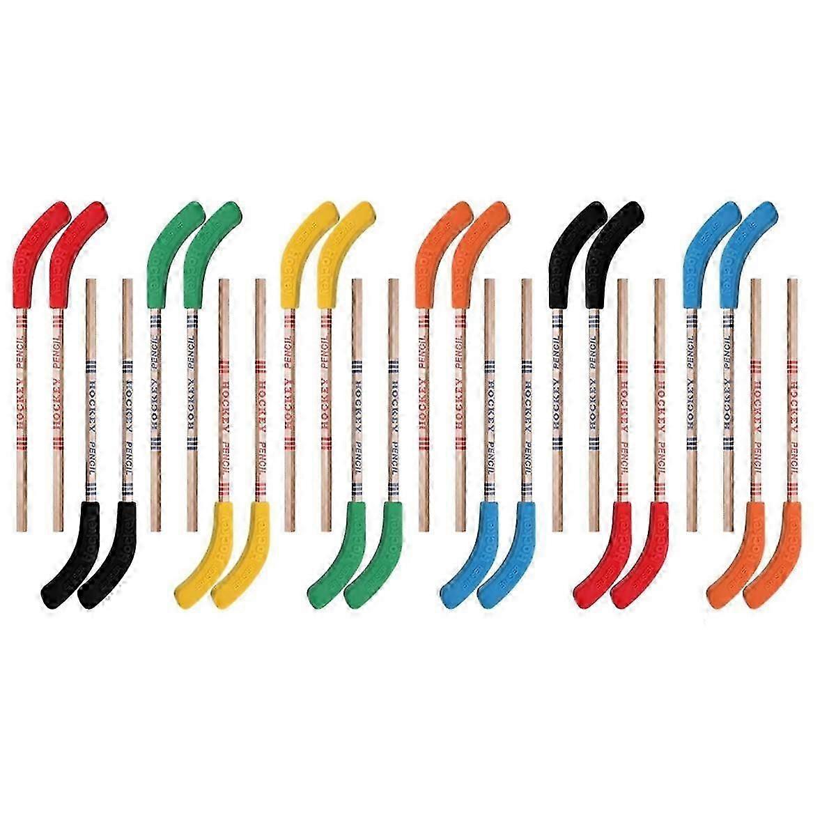 24 قطعة أقلام الهوكي والمحايات - لوازم موضوع الرياضة عصا الهوكي ، أقلام رصاص رائعة ممتعة لمحبي الهوكي والطلاب