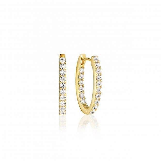 White Zirconia Ellisse Piccolo Earrings SJ-E2312-CZ-YG