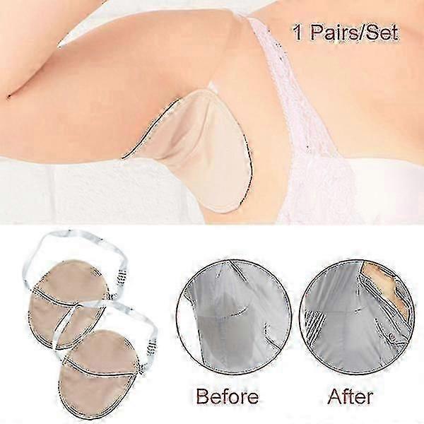 Sous les aisselles Absorbant sweat Shield Pad Lavable Armpit Sweat Guards Shoulder2pcsbeige)