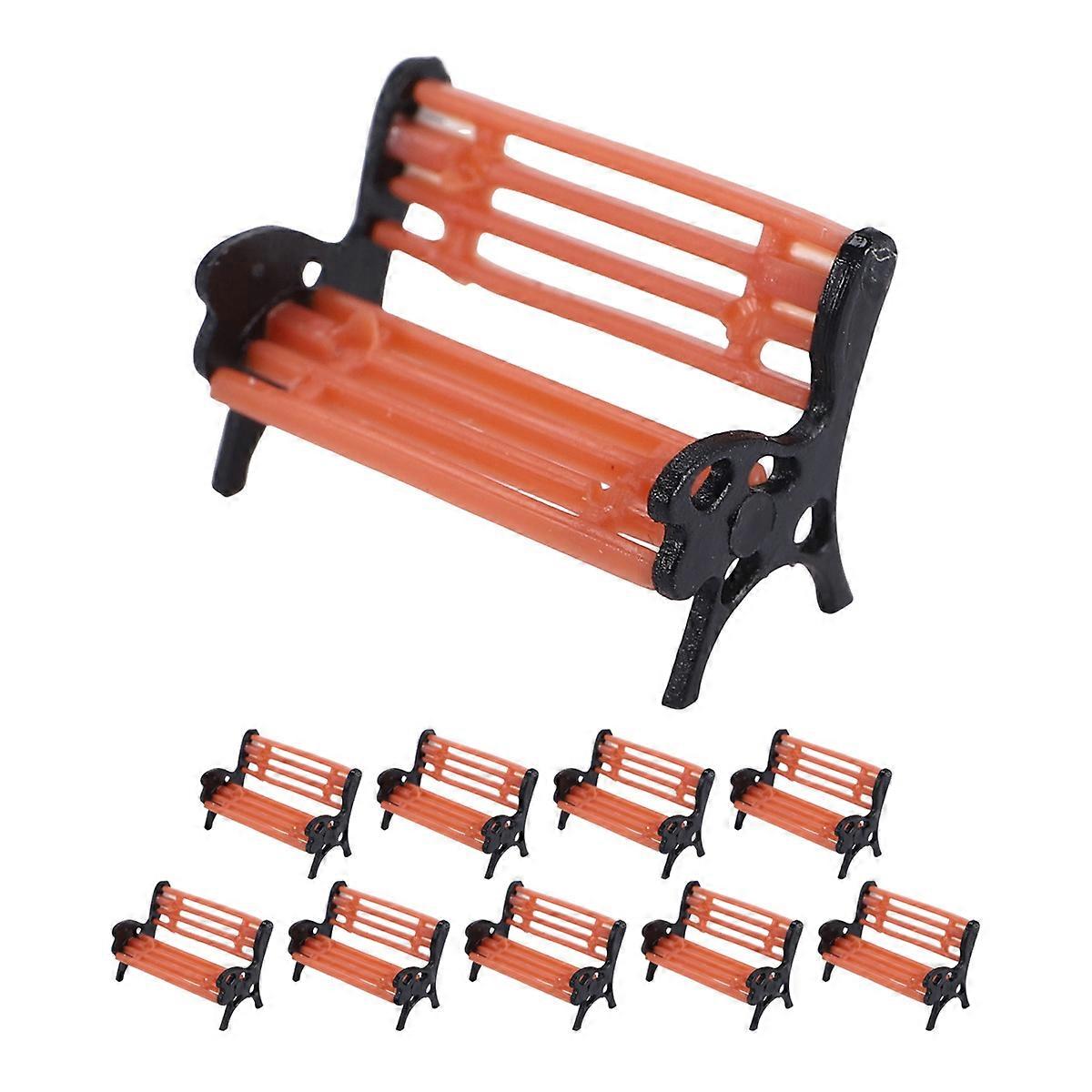 10Pcs Model Train HO N O Scale 1:100 Bench Chair Model