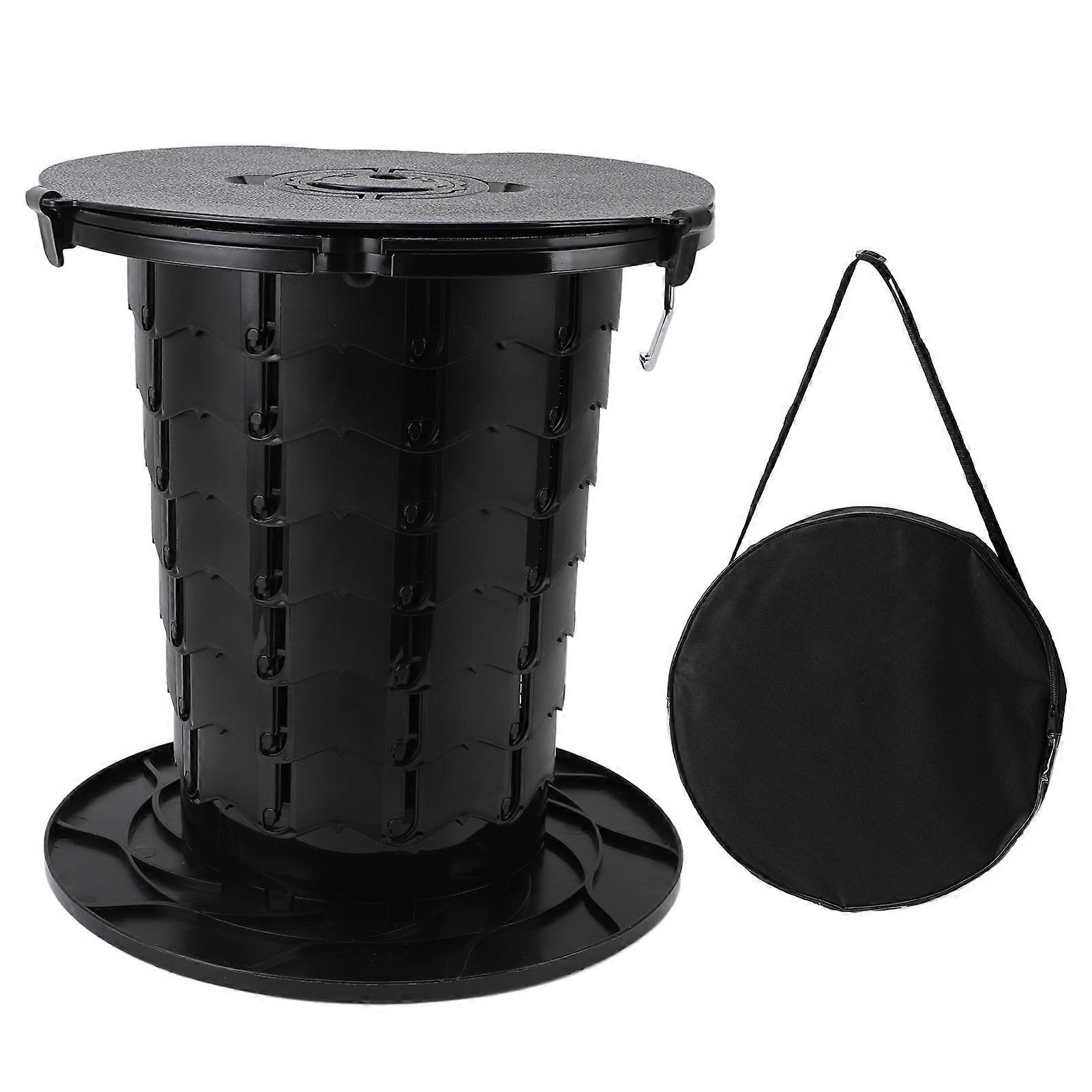 Retractable Portable Toilet Foldable Travel Toilet 7 Level Adjustable Height Camping Portable Potty for Adults Kids 330.7lb Load Capacity Black