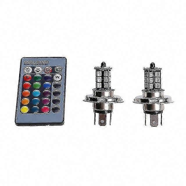 2er-Pack Universal Auto RGB Atmosphere Light Bar mit 5050 LED und Fernbedienung Geeignet für H4 Hb4 H7 H8 H9 H11 Autolampen