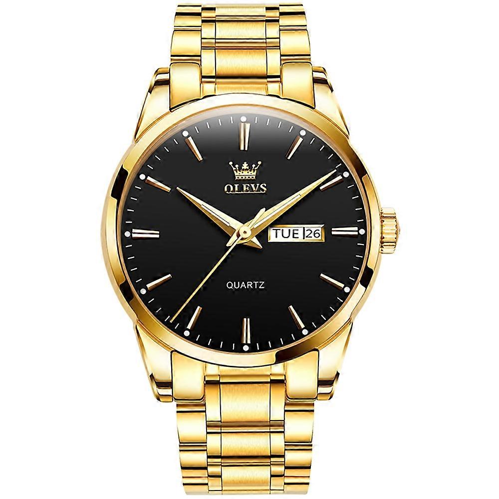 OLEVS 6898 Mænd Vandtæt Lysende Stål Ur Band Quartz Ur