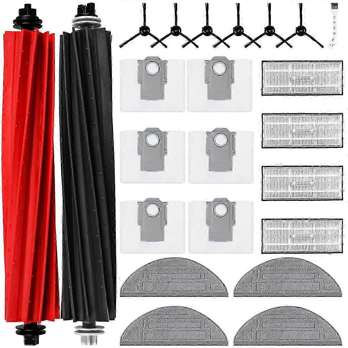 Reservdelar för S8 Pro Ultra robotdammsugare, dubbel huvudborste, sido HEPA-filter, moppdukar, dammpåse