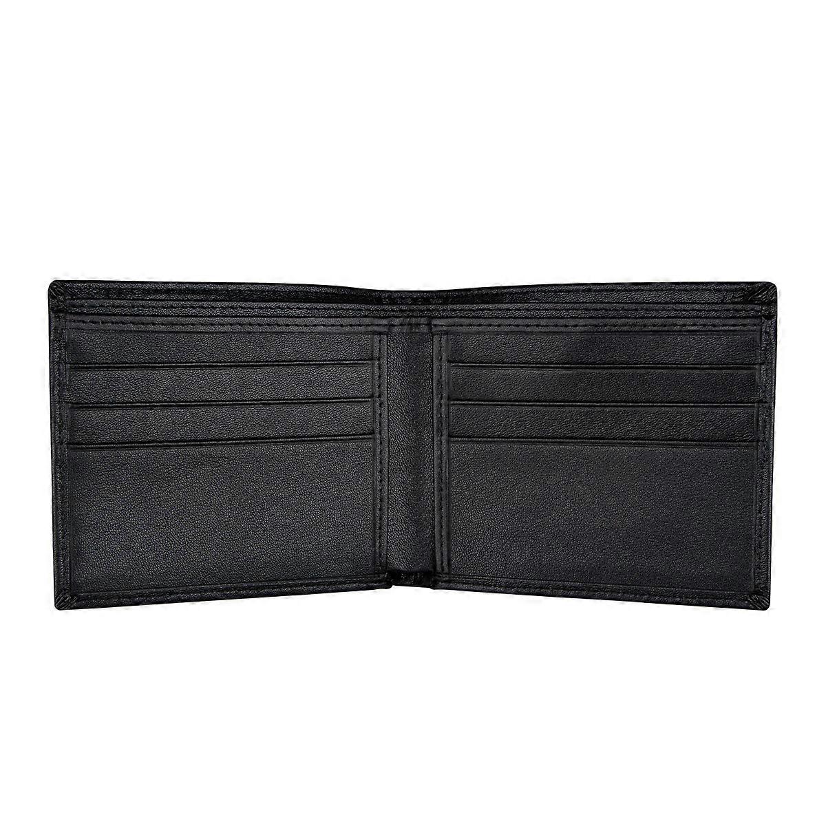 Black Personalized Laser Engraved Slim Billfold Wallet - Lightweight Custom Design Gift