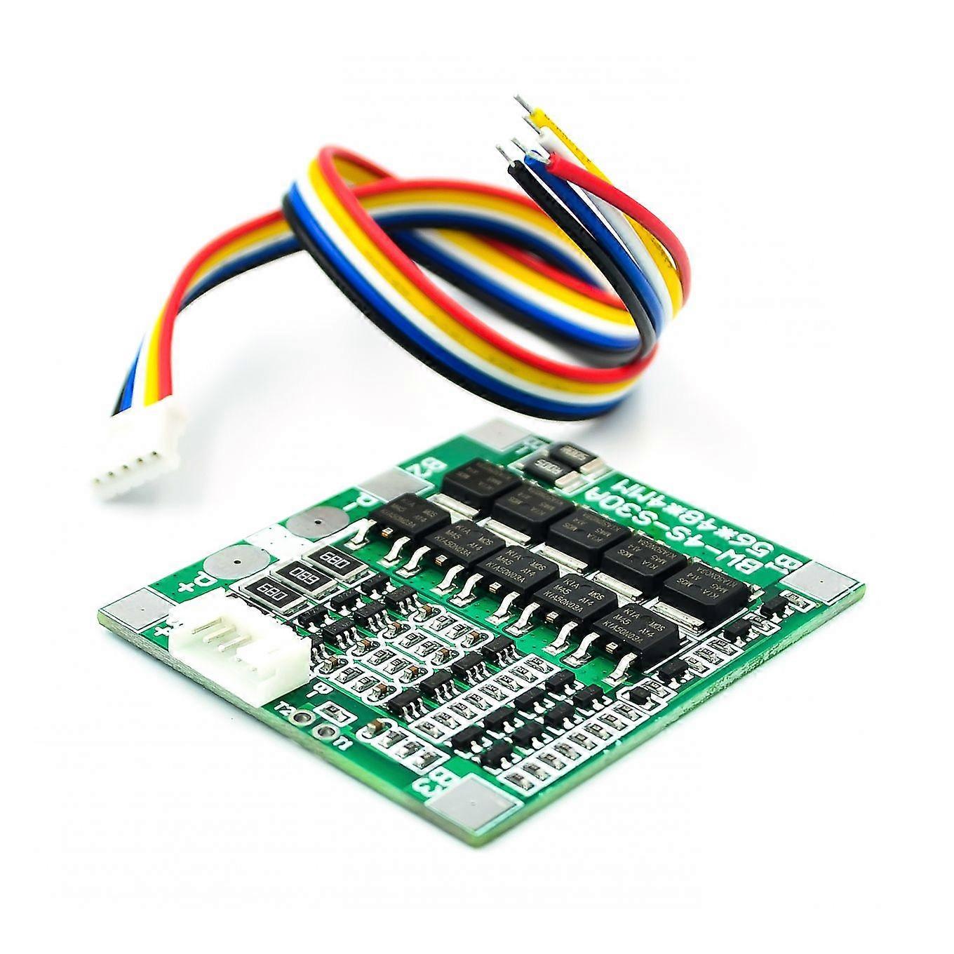 BMS Protection Board for 14.8V 30A 18650 4S Lithium Battery with Balance and Protection ICs 45x56mm