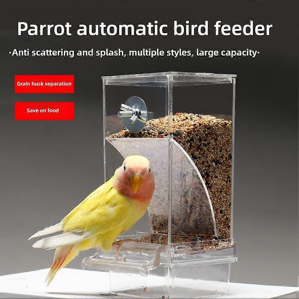 No Mess Bird Feeders Automatic Parrot Feeder Drinker Acrylic Container Para n e