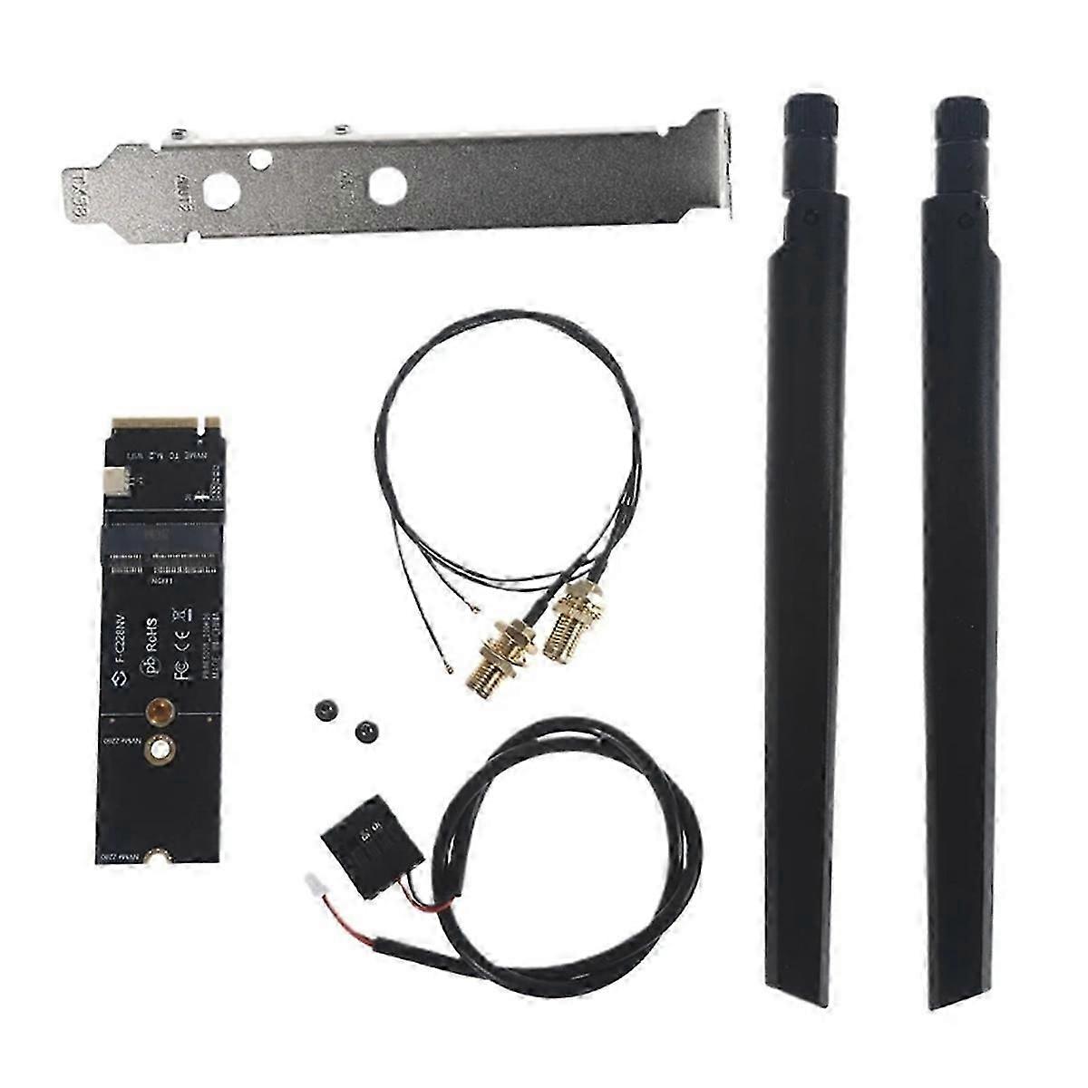 M.2 na NVME Wifi karta NGFF M.2 A + E Klíč na NVMe PCI Express SSD port konvertor adaptér F-pro AX200 AX210 8265 7260AC kartu