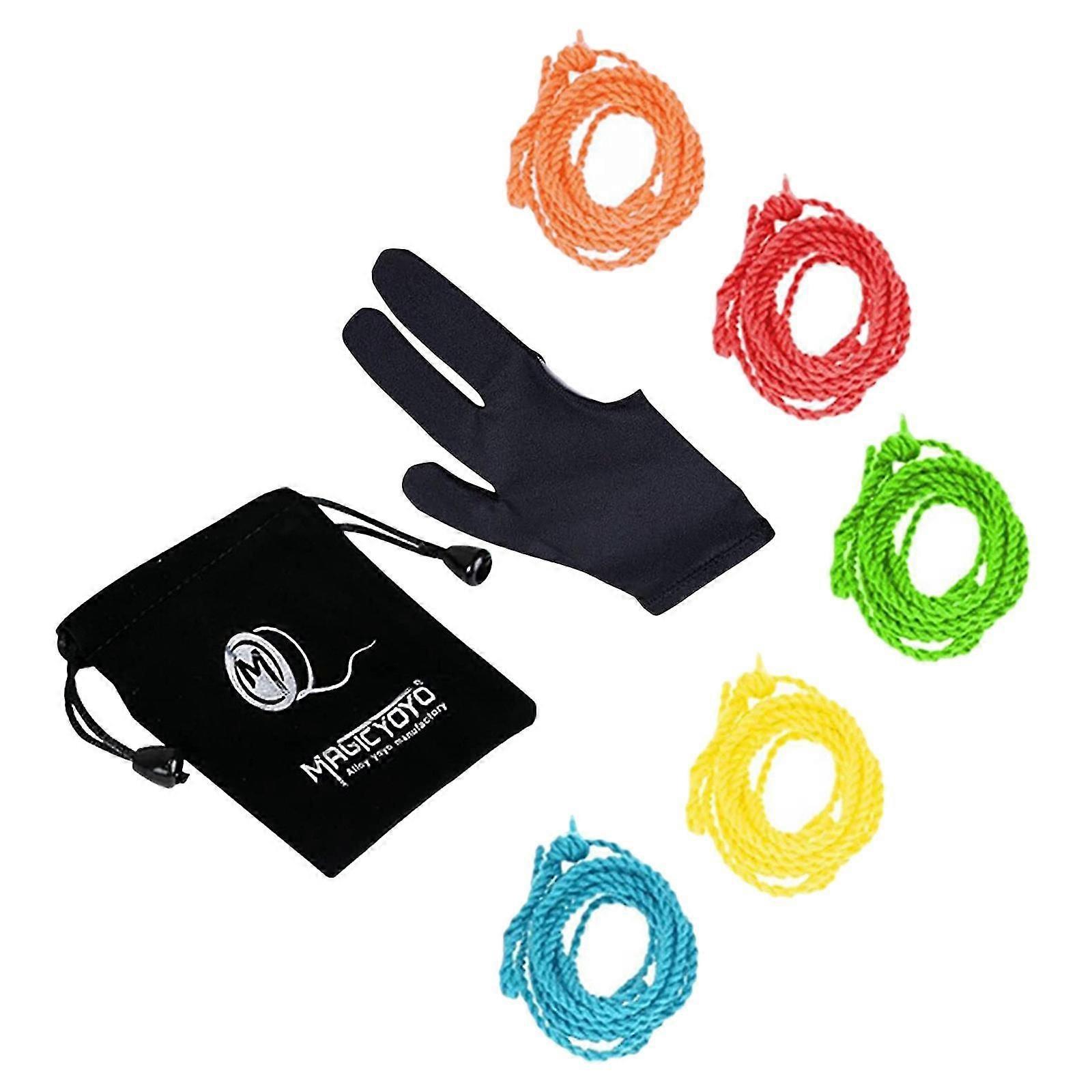 Yoyo Strings Accessories Kit with Glove, Bag & 5 Polyester Strings (Random Colors)