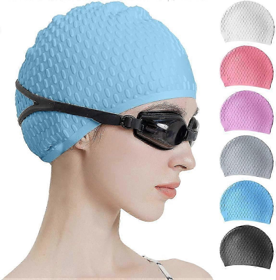Tripsky Silicone Swim Cap,Comcompatible withtable Bathing Cap Ideal compatible with Curly