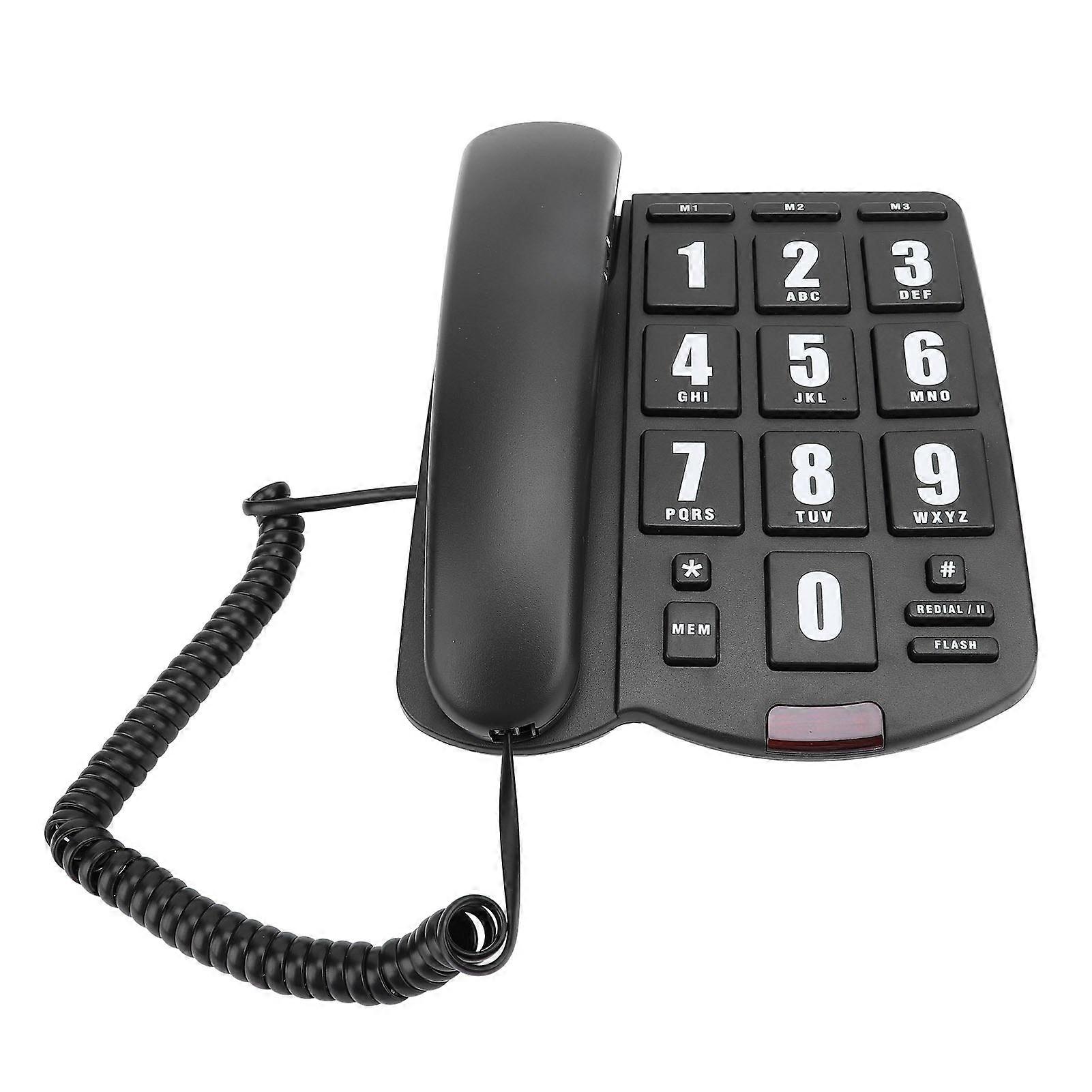 Corded Home Phone Big Button Quick Dial Volume Adjustable Wall Mountable Telephone for Seniors