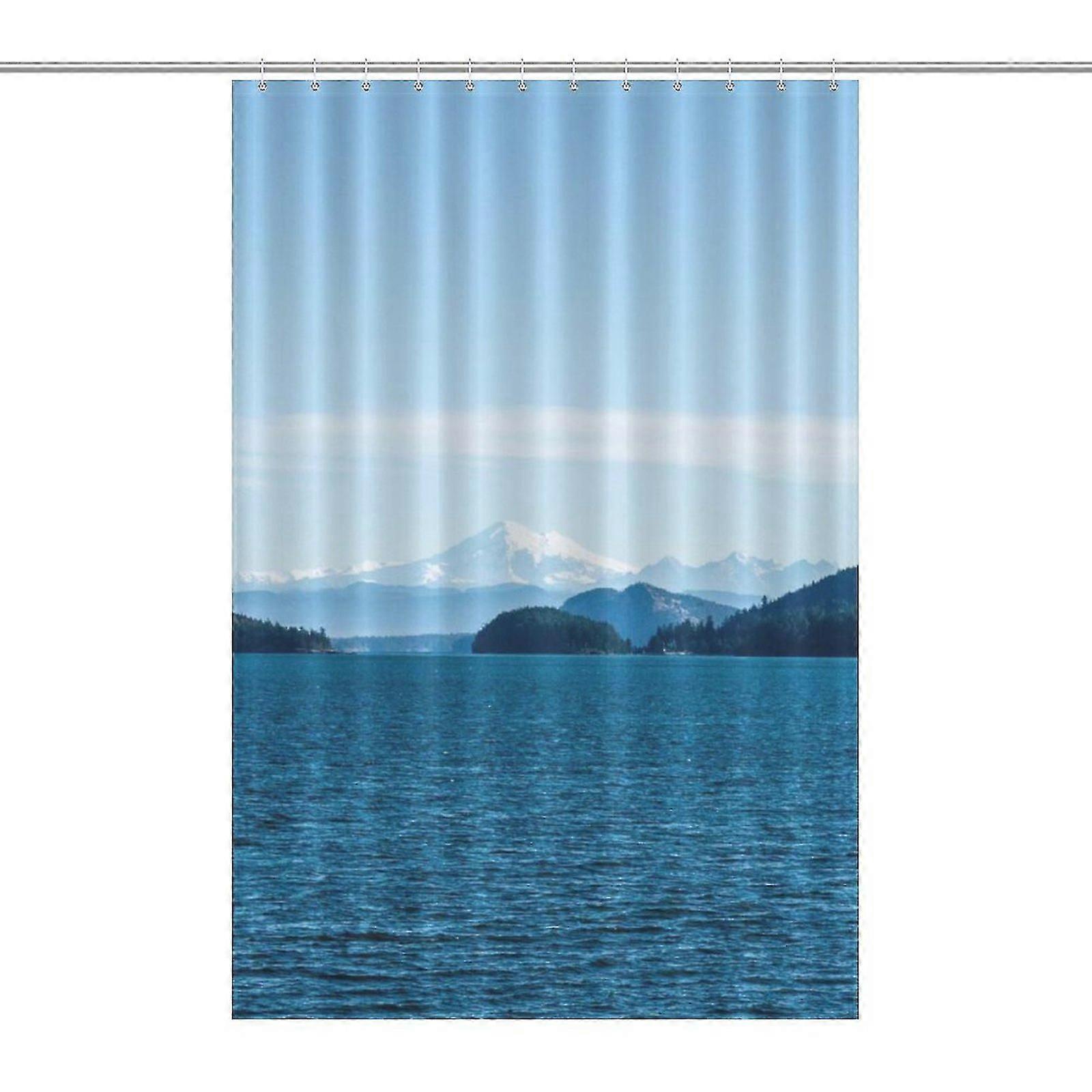 Cortina de chuveiro do mar azul