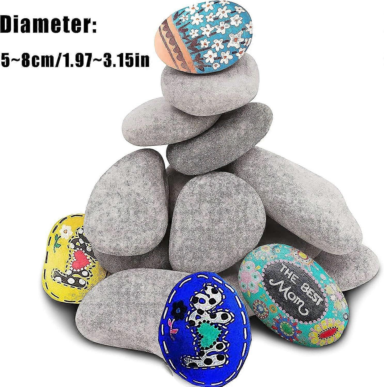 MUNGHOK 30 Weiße Flusssteine 3-8cm - Natursteine Zum Bemalen