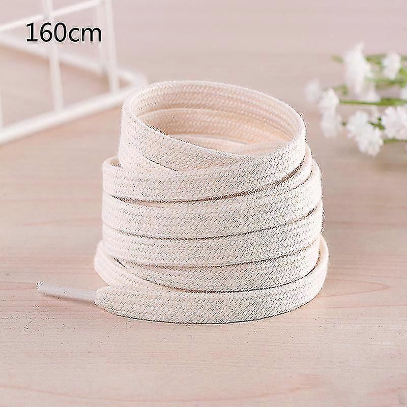 1 Paar 100 cm / 120 cm / 140 cm / 160 cm Baumwolle dicke flache Schnürsenkel Sport Freizeitschuh Schnürsenkel Beige 120cm