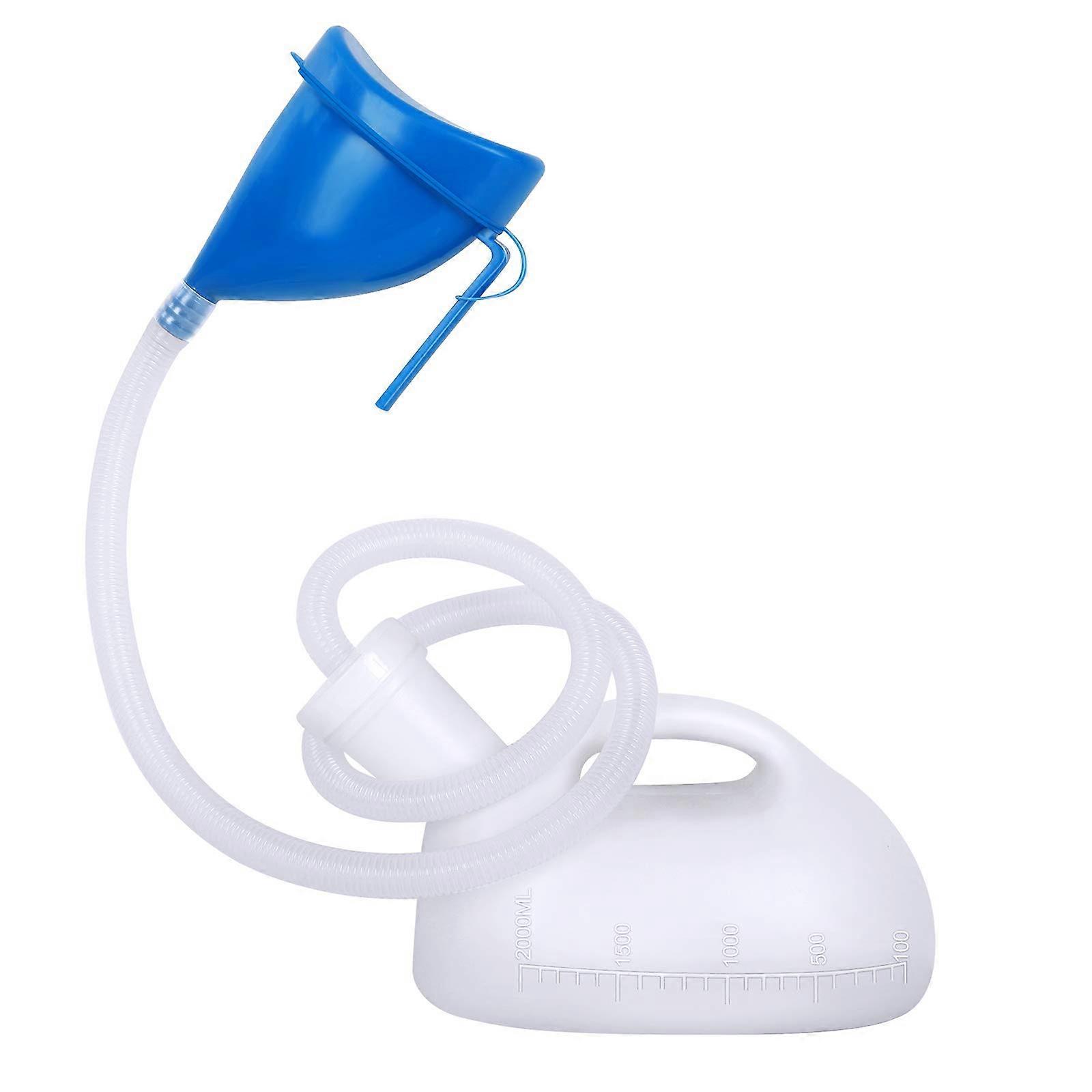 Unisex Potty With Lid And Funnel, 2000ml Capacity, Portable Urinal For Men And Women, Emergency Urine Collection Travel