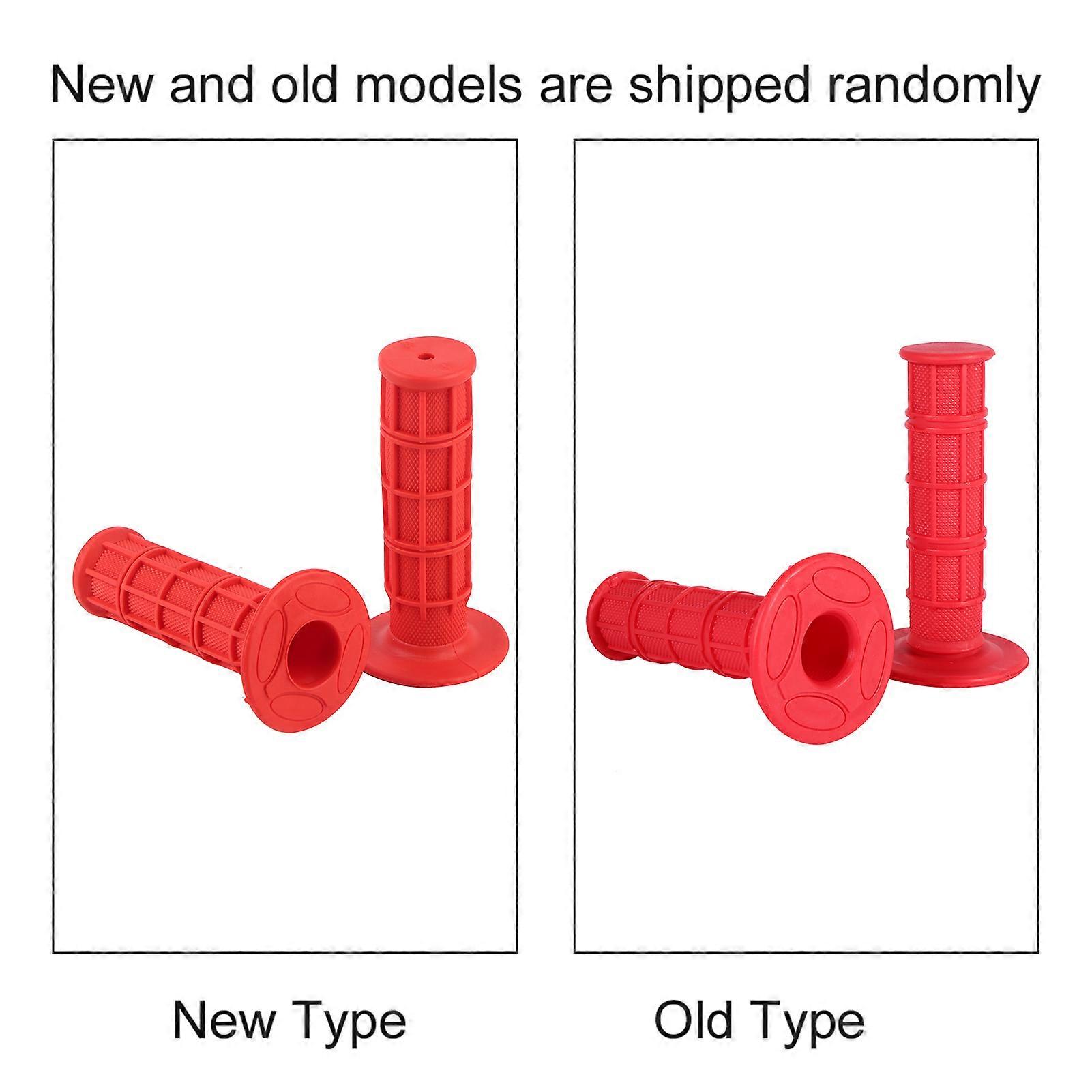 22mm (7/8") Soft Silicone Handlebar Grips for Dirt Bike, Red
