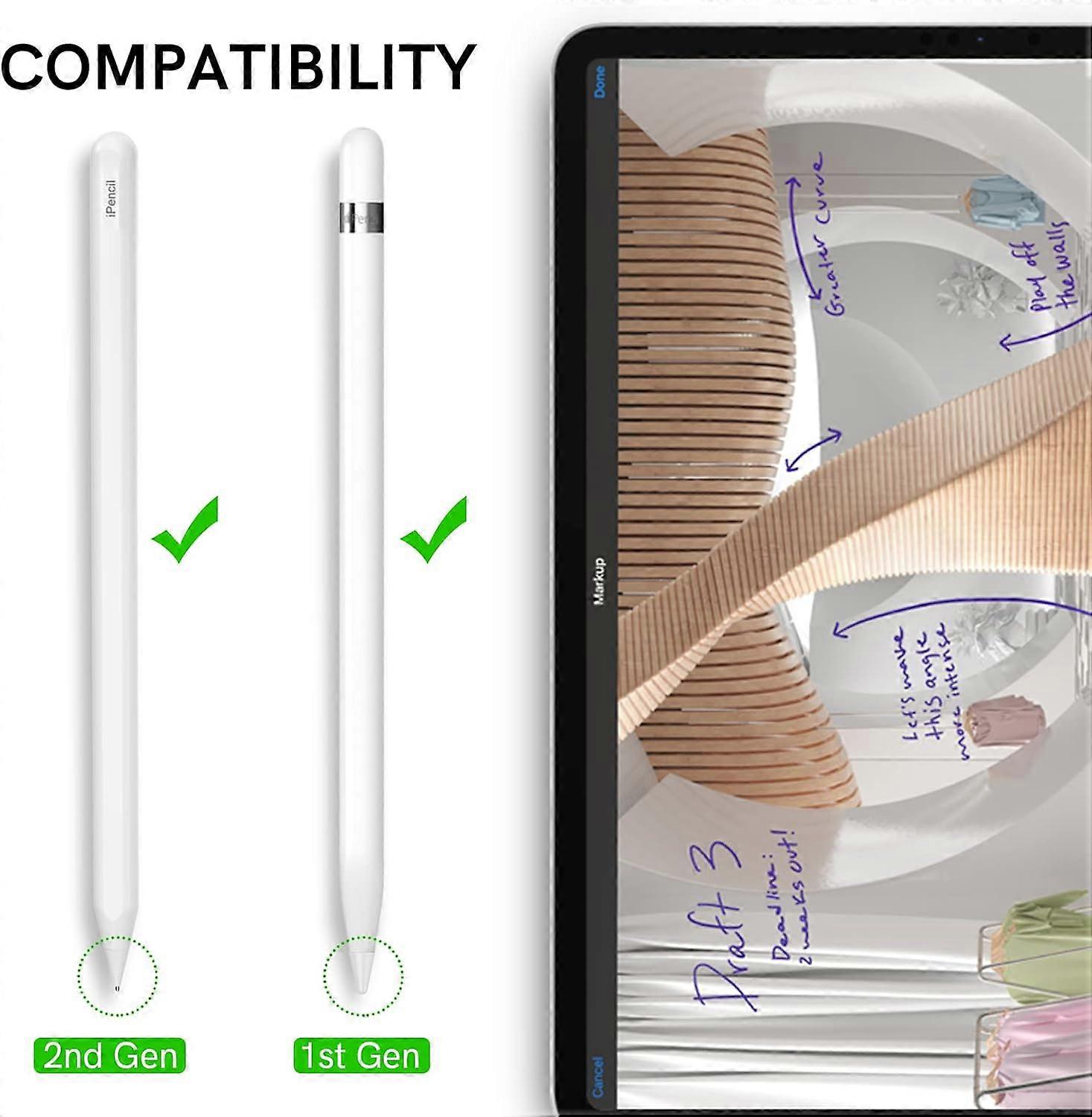 Tips Compatible with Apple Pencil Tip 1st Gen and 2nd Generation nib Replacement for iPad Pro iPencil nibs (4 Pack)