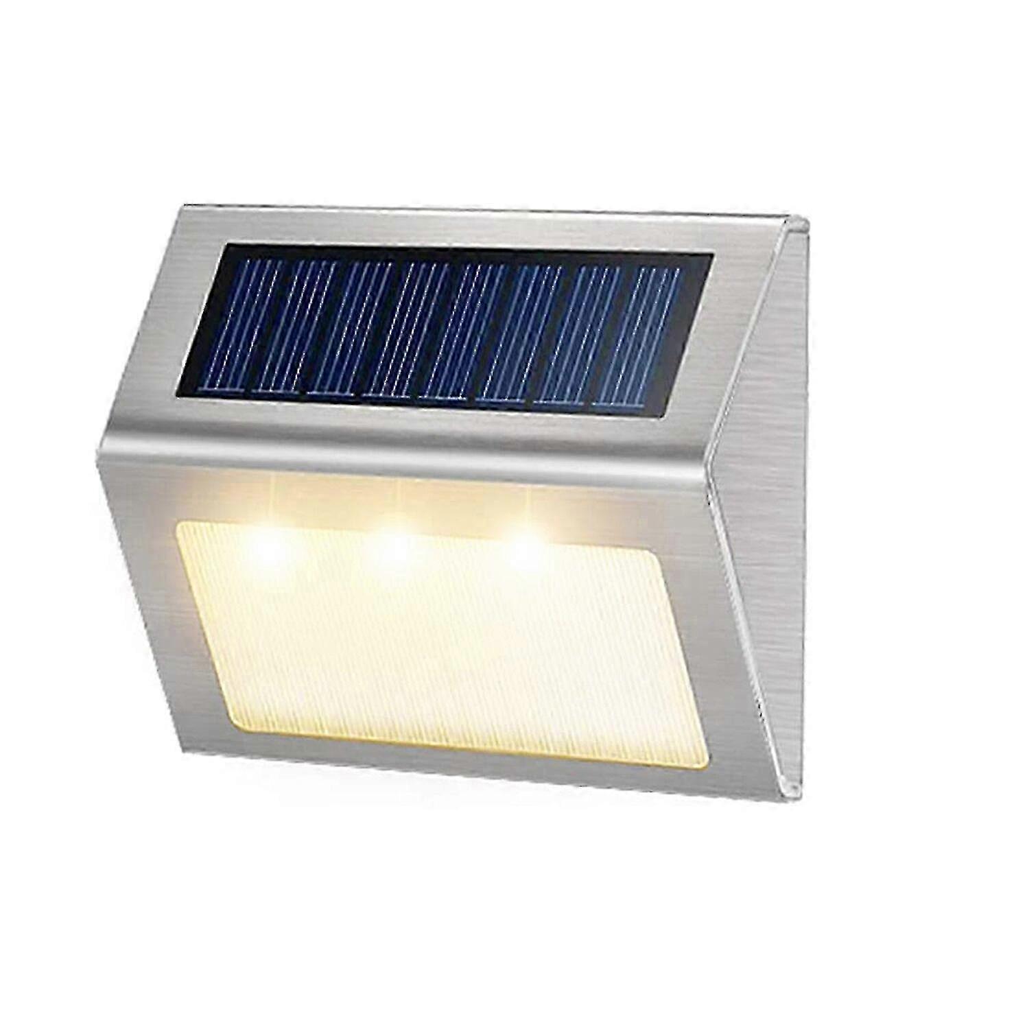 3 LED Solar Lamp - Stainless Outdoor Waterproof Wall Light