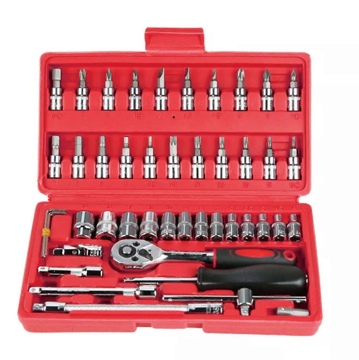 46 pcs socket spanner set 1/4 socket sets ratchet box ratchet box DHL
