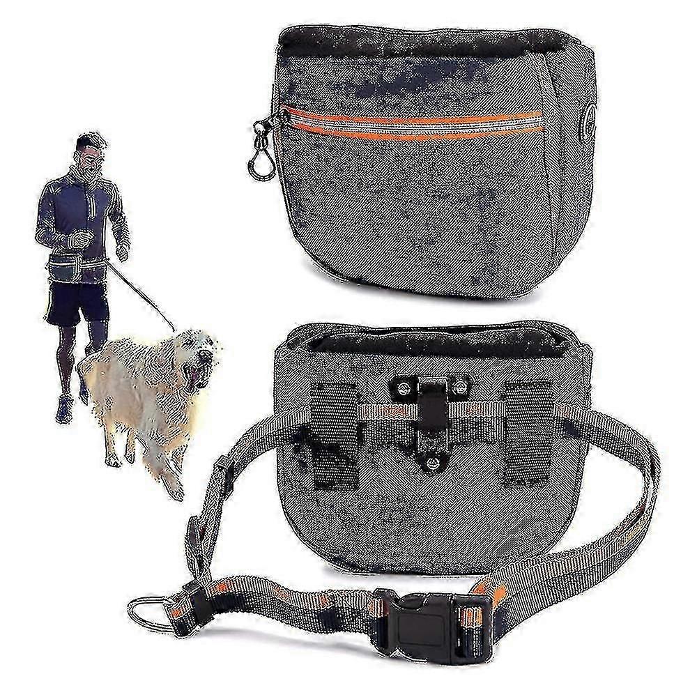 الكلب علاج حقيبة حقيبة للتدريب، السيارات إغلاق الكلاب المحمولة حقيبة المشي مع حزام قابل للتعديل، أكسفورد القماش حقيبة تدريب الحيوانات الأليفة مع كيس أنبوب تخلص