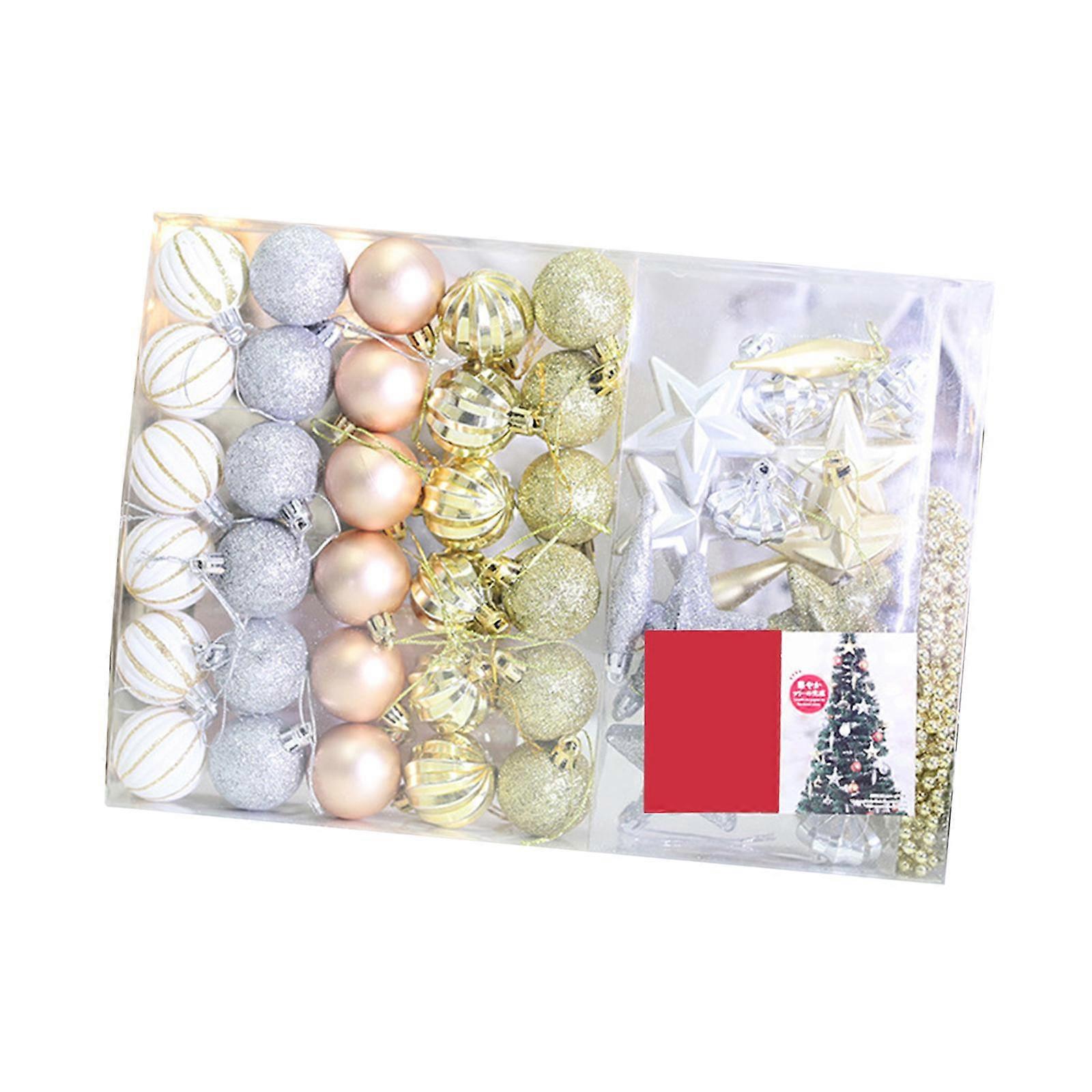 53x Ornamente cu minge de Crăciun Ornamente suspendate pentru pom de Crăciun Decor de Crăciun