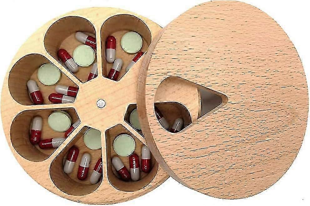 Yuvarlak Haftalık Seyahat Hap Kutusu, 7 Günlük Haftalık Hap Kutusu, Kapaklı Yuvarlak Seyahat Hap Kutusu, Mücevher Hapları ve Vitaminler için Mini Taşınabilir İlaç Kutusu