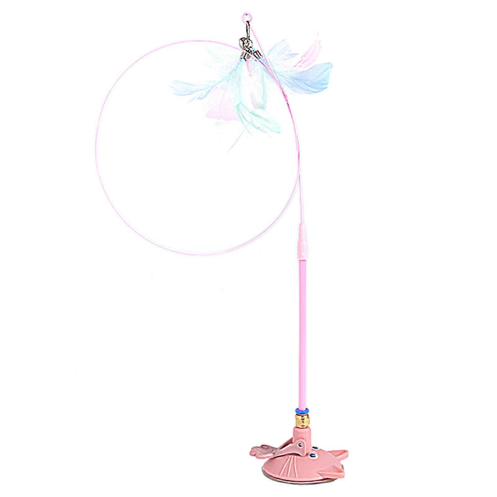 Cat Teaser Wand with Suction Cup Bite Resistant Cat Teaser Toy for Home