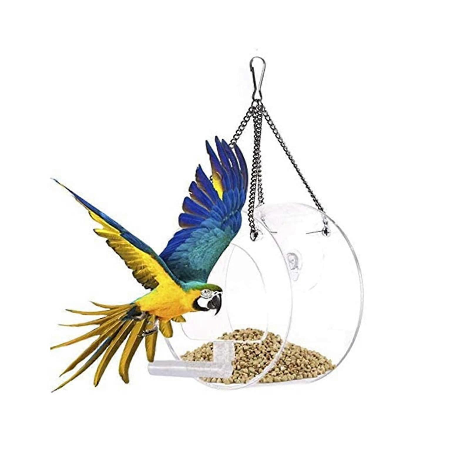 Wild Bird Feeder Bird Feeder Acrylic Transparent Window Viewing Bird Feeders Tray Birdhouse Travel Hanging Feeder Comederos para pjaros