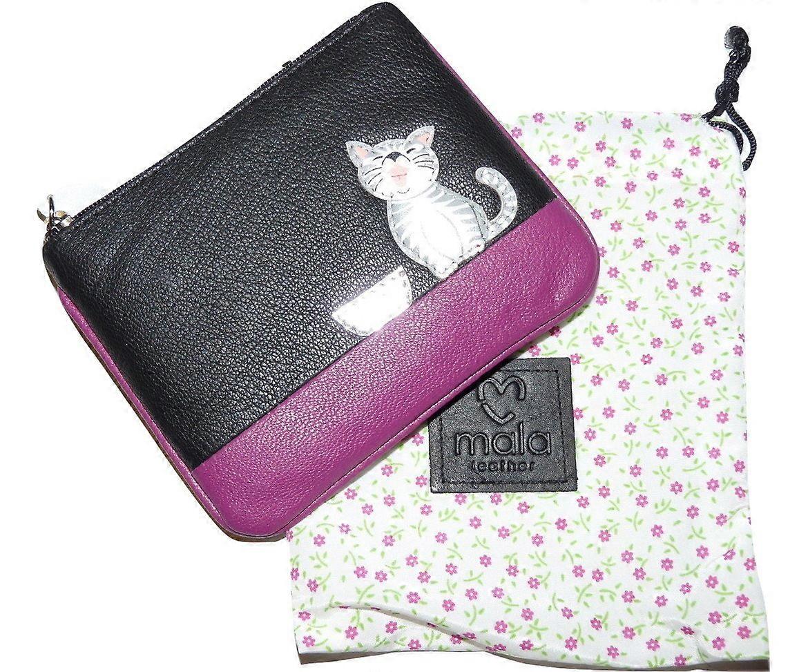 Ziggy Black Cat Leather Coin Purse
