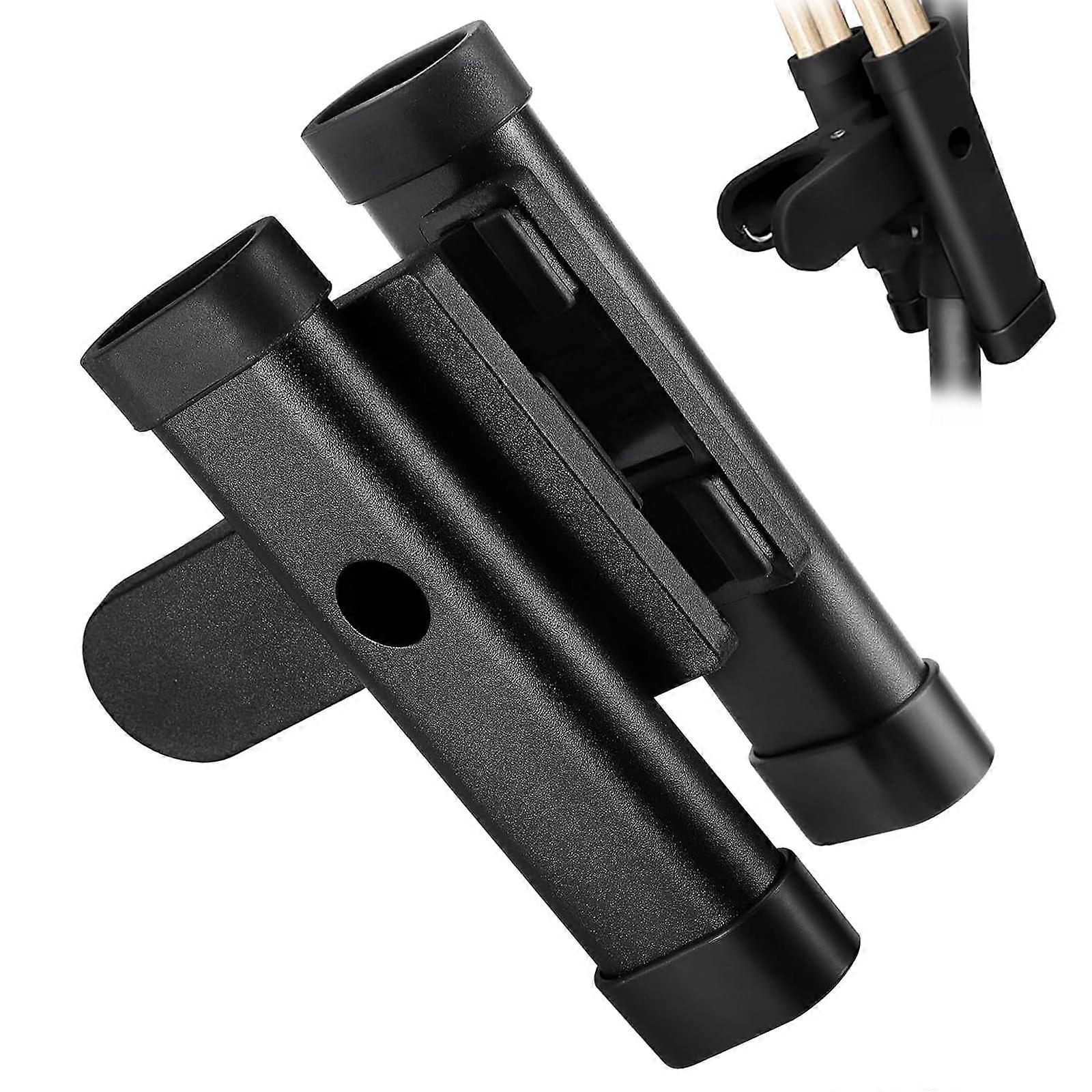 Drumstick Double Stand, ClipOn Quick Release for Cymbal Stand (Black)
