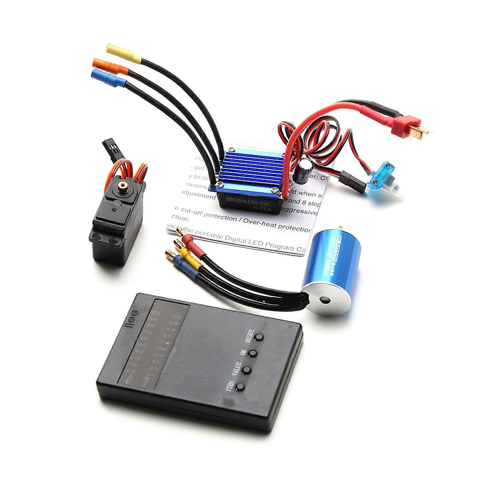 2435 3300KV Brushless Motor and 25A ESC 2.2KG Servo Programming Card Replacement for HSP Wltoys 1/16 1/18 Remote Control Truck Car