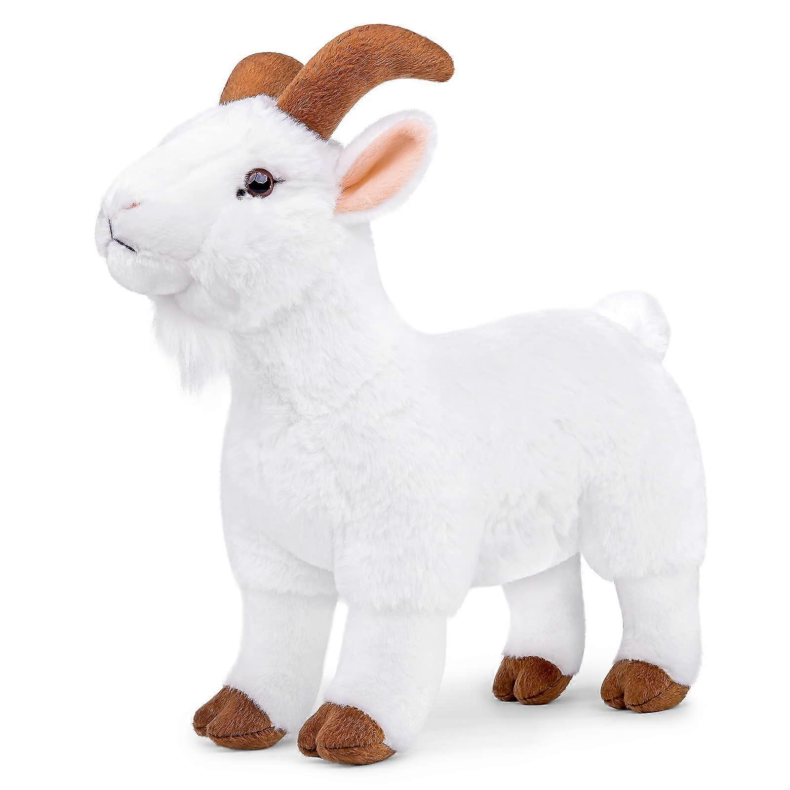 Goat Plush Toy Lifelike 12' Soft White Goat Stuffed Animal, Unique Plushie Toy Model Doll Collection for Kids Ref: 1950