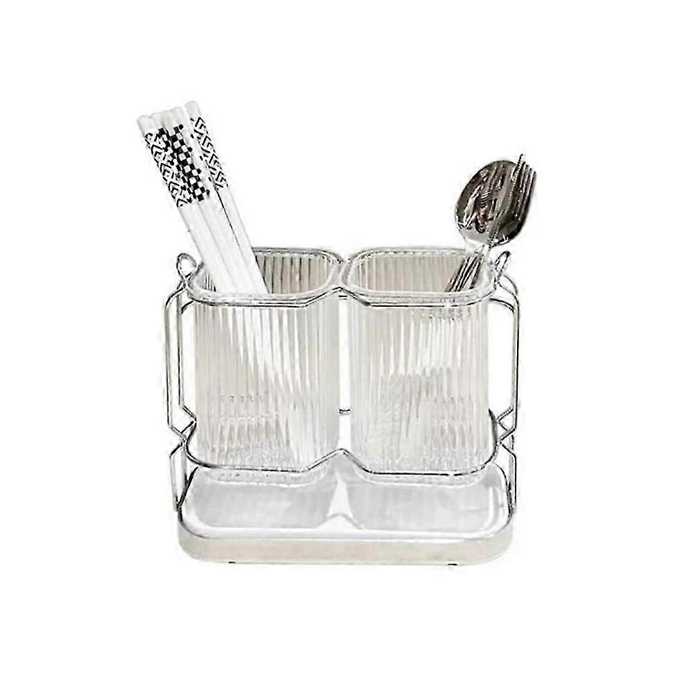 Kitchen Utensil Holder Storage Shelf Tableware Drain Rack Organizer