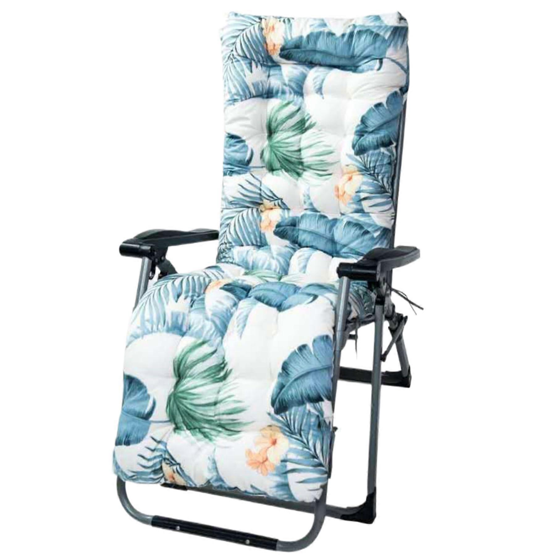 Sun Lounger Cushion 67x21 high back soft replacement pad with ties for rattan faux furniture